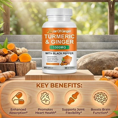 Turmeric Curcumin & Ginger Capsules (1,500mg)
