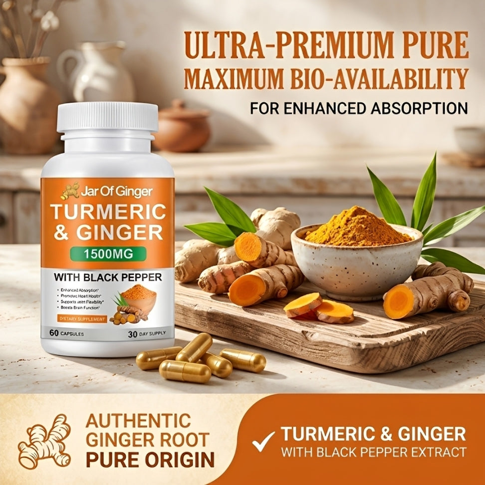 Turmeric Curcumin & Ginger Capsules (1,500mg)