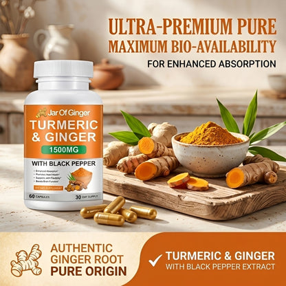 Turmeric Curcumin & Ginger Capsules (1,500mg)