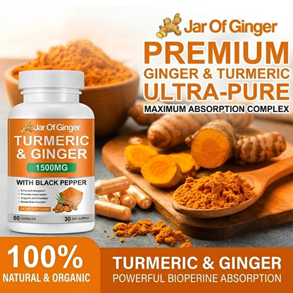 Turmeric Curcumin & Ginger Capsules (1,500mg)
