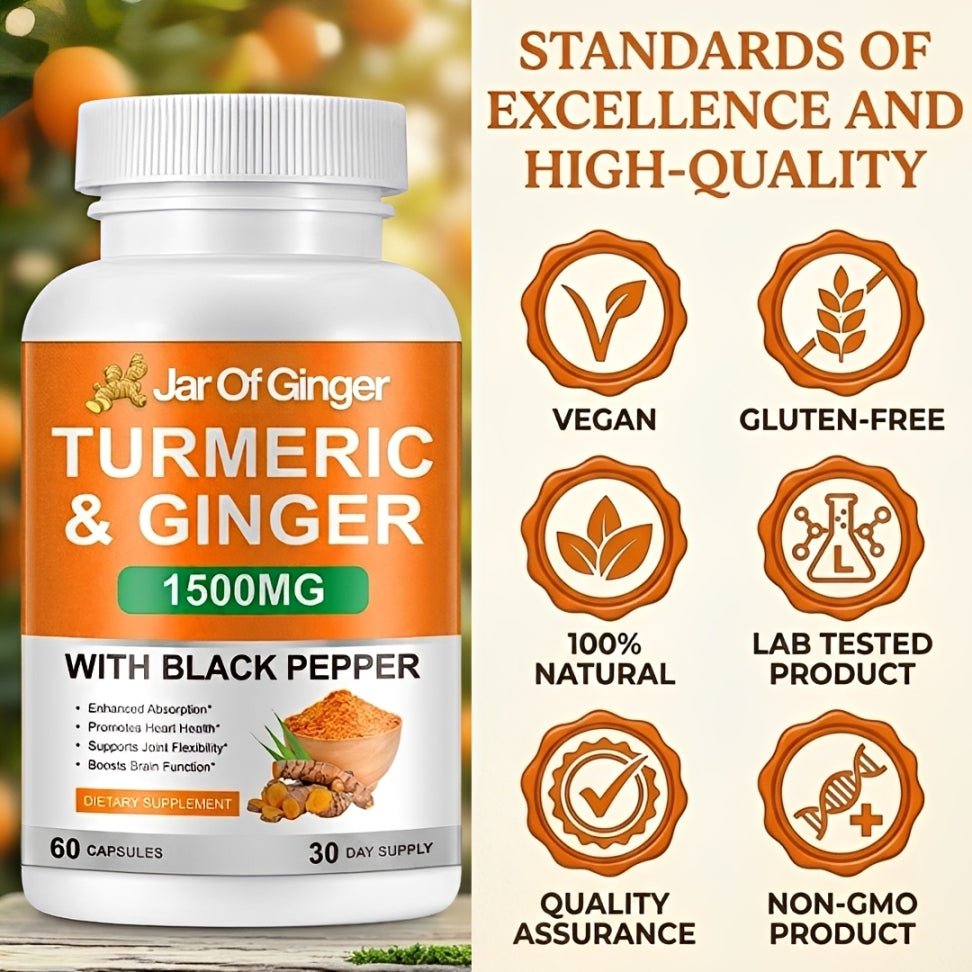 Turmeric Curcumin & Ginger Capsules (1,500mg)