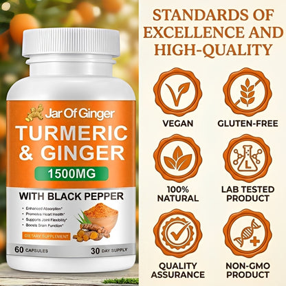 Turmeric Curcumin & Ginger Capsules (1,500mg)